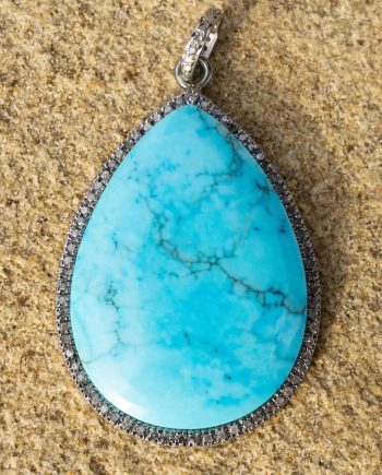 Turquoise Diamond Drop Pendant